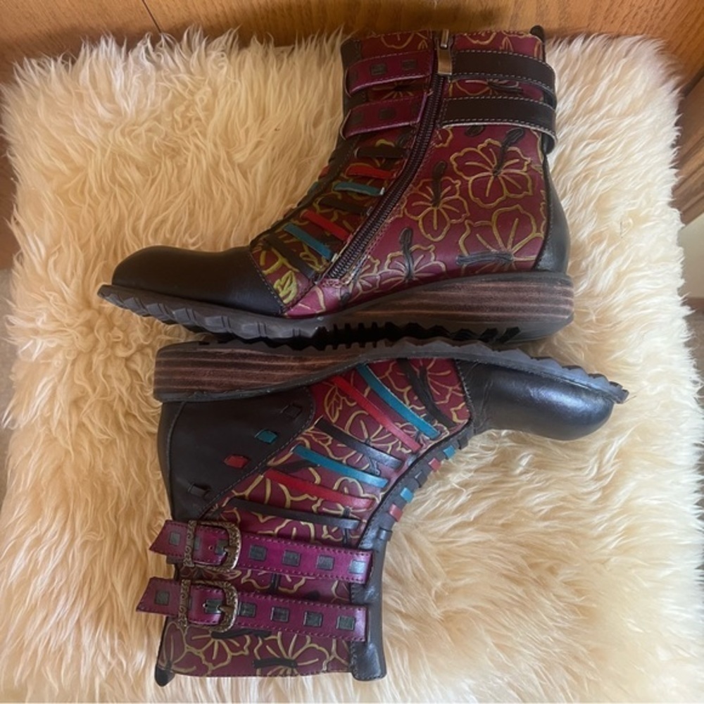NWOB Spring Step L’Artiste Dasha Ankle Boots Sz-7 - Picture 7 of 8